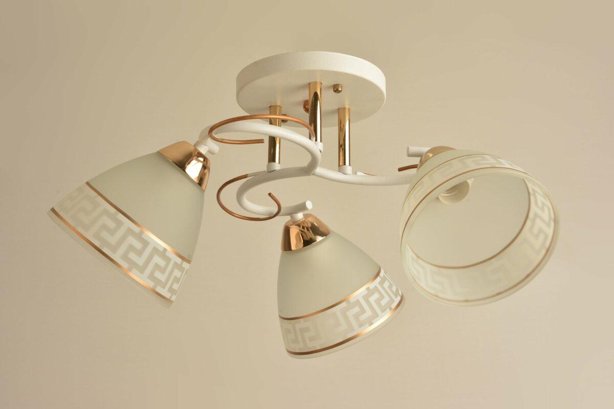 Потолочная люстра Sirius Л 8114/3 WT+FG на 3 плафона (2445549689)