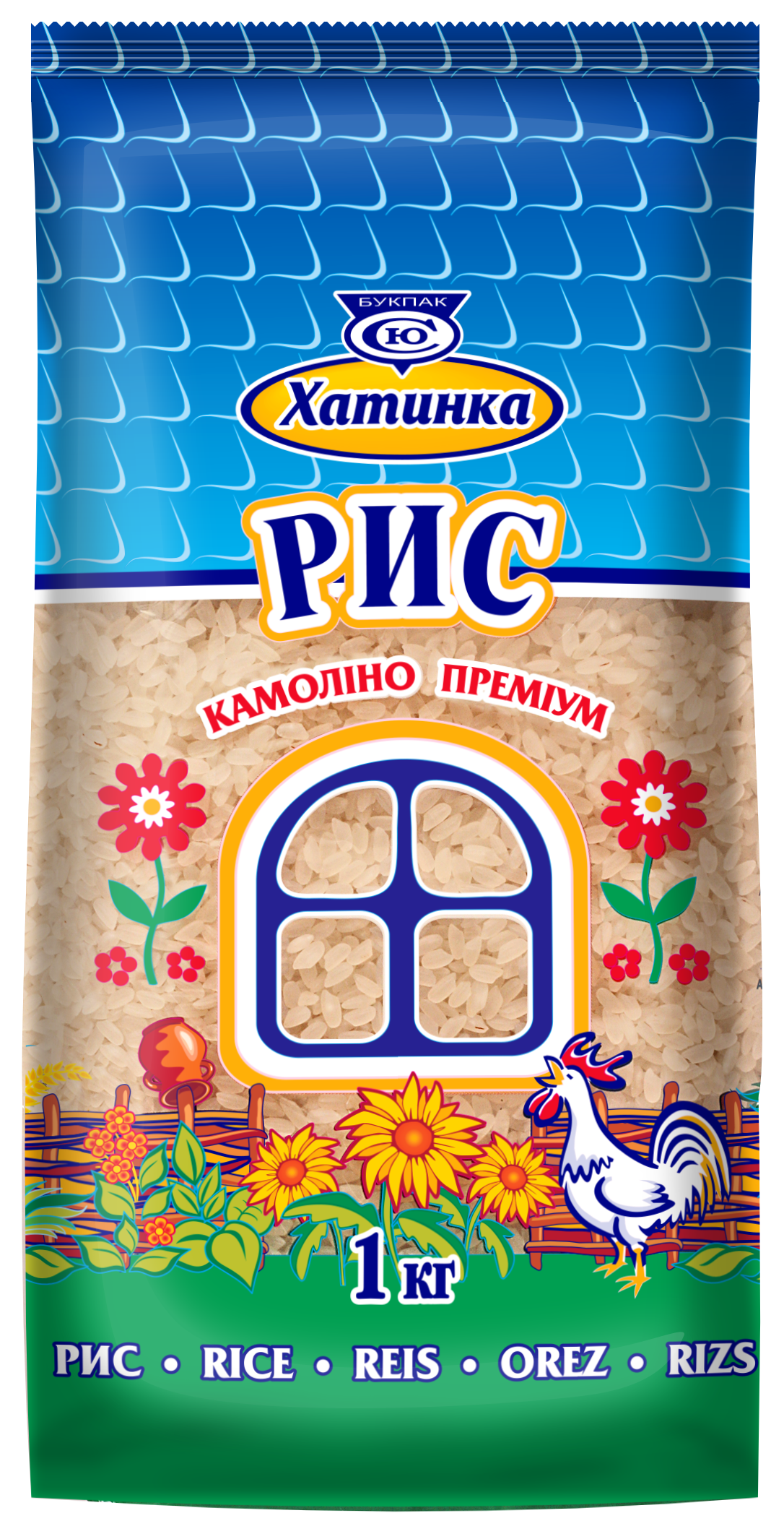 Рис додаткової обробки Хатинка Камоліно Преміум 1 кг (4820174600013)