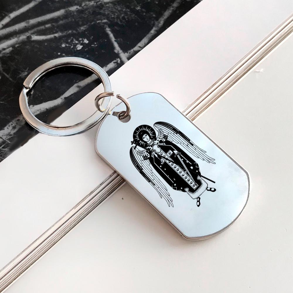 Брелок жетон с гравировкой ангела (БО0008)