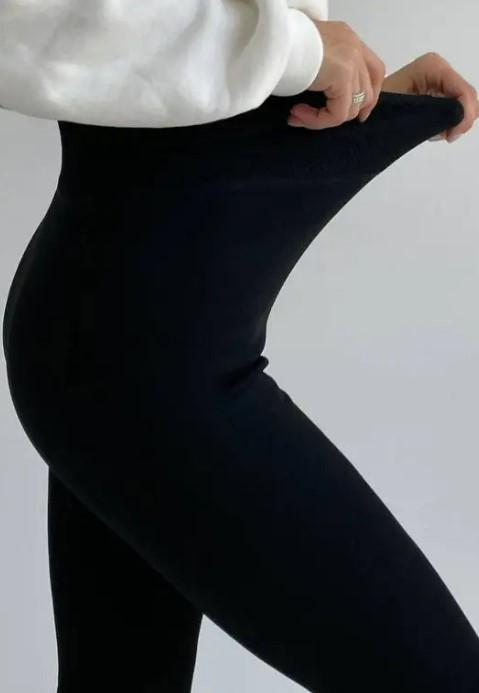 Лосины на меху женские бесшовные с широким поясом