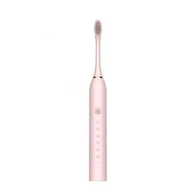 Электрическая зубная щетка Sonic Toothbrush Х-3 IPX7 USB 6 режимов 4 сменные насадки Розовый (opt-104086)