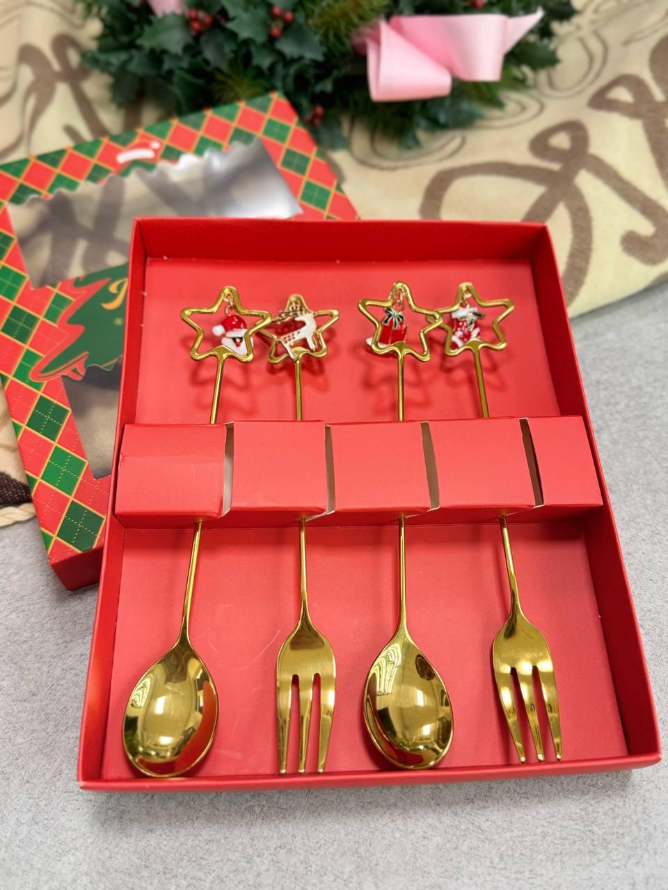Набор столовых приборов Золотая звезда 2 ложки/2 вилки в подарочной упаковке (102-1485)