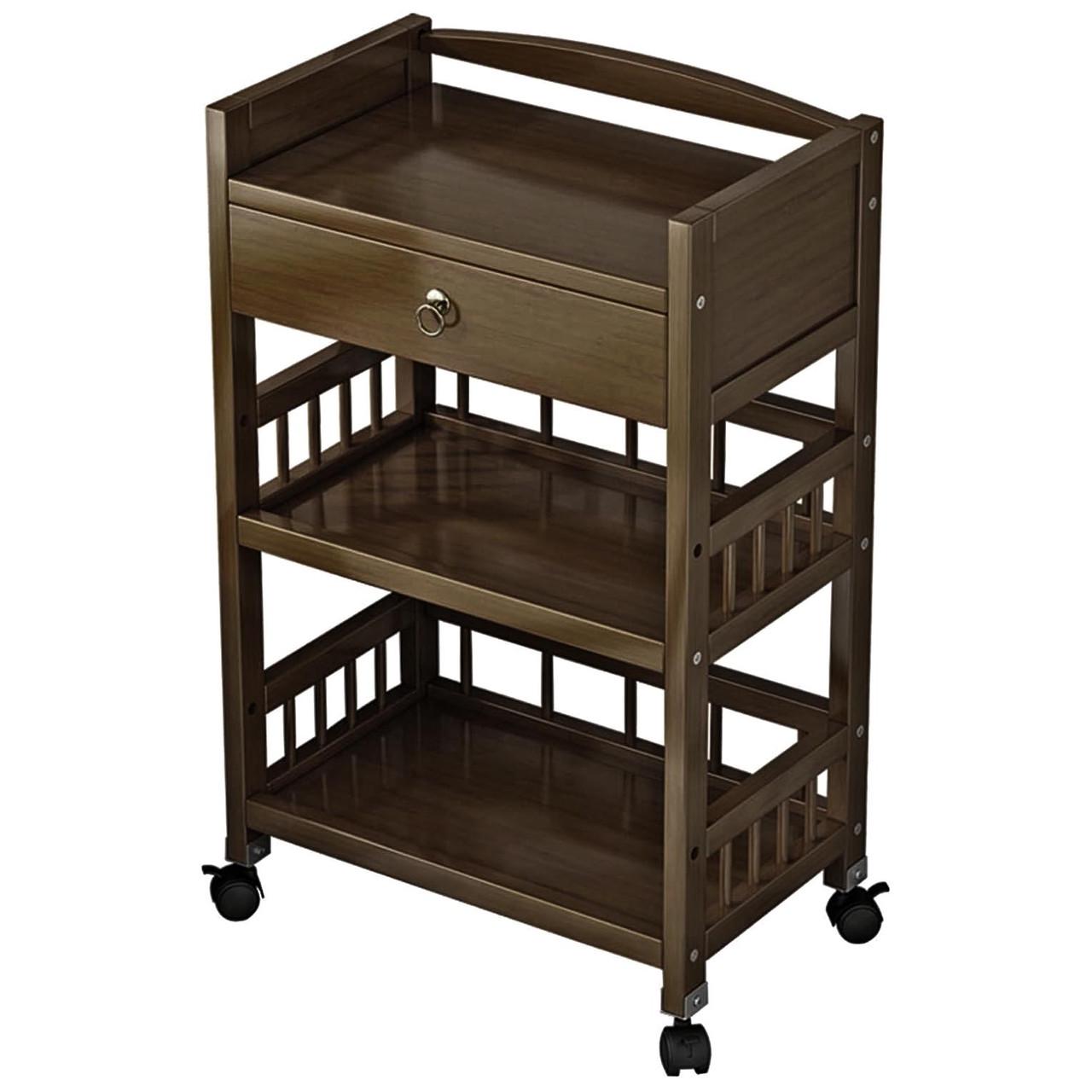 Этажерка на колесах из дерева Ситка Капучино (ЭТА-000409)