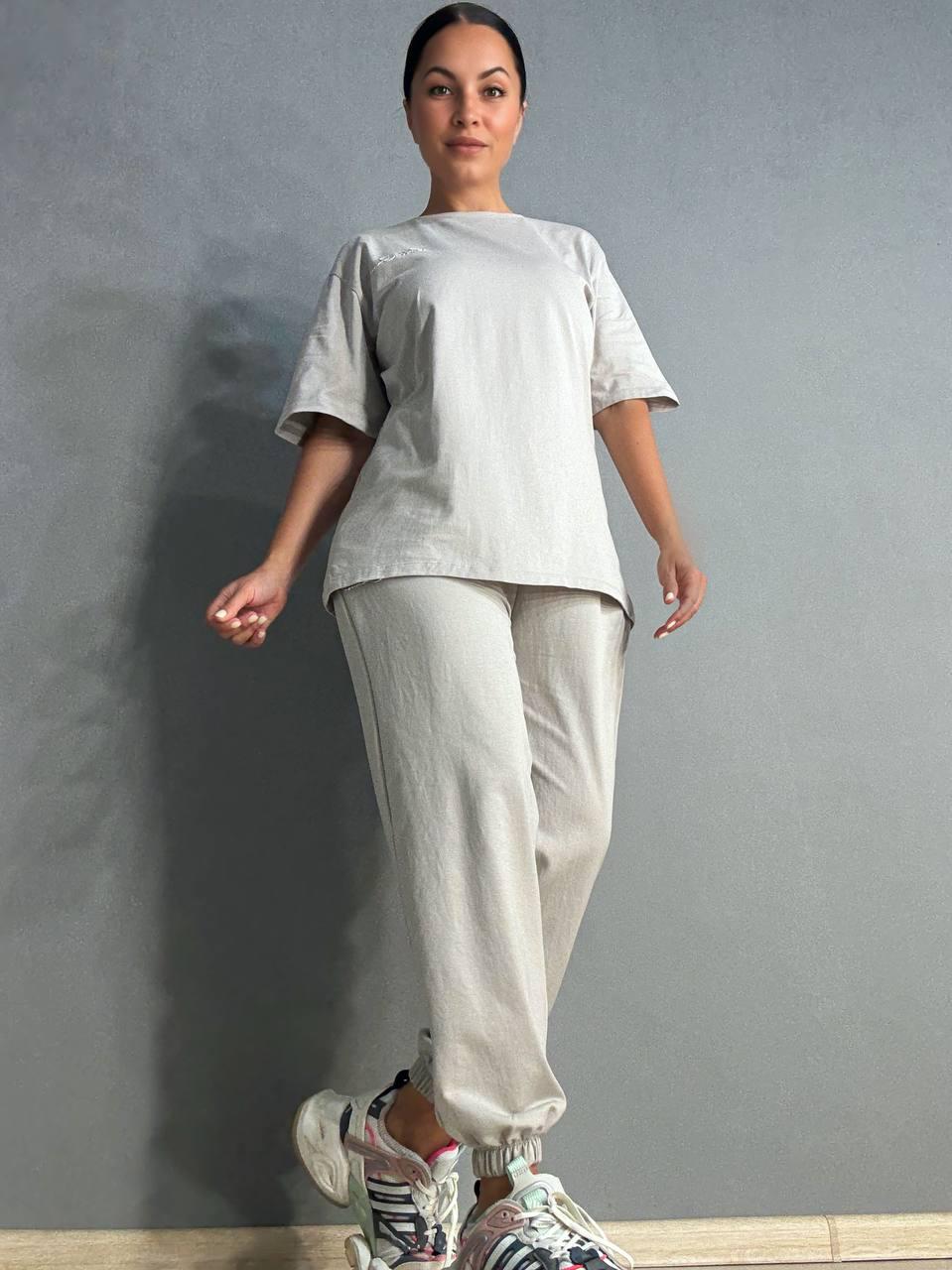 Костюм женский CAPPITONE 101213 футболка и брюки джоггеры M Серый (1928)