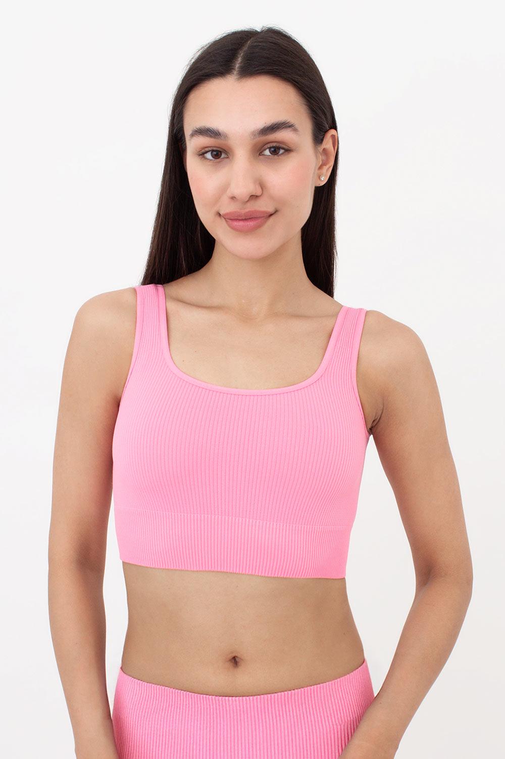 Топ бесшовный Giulia TOP RIB на широких бретелях S/M Pink-rosa pink (4823116930582)
