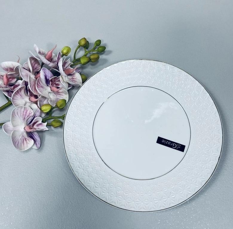 Тарелка Снежная Королева фарфоровая 21 см Белый (228821-А)