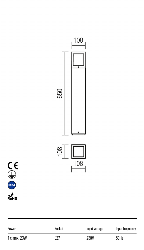 Стовпчик Redo Brick St65 E27 1X23 W Ip54 R 4.1.2 (9645) - фото 3