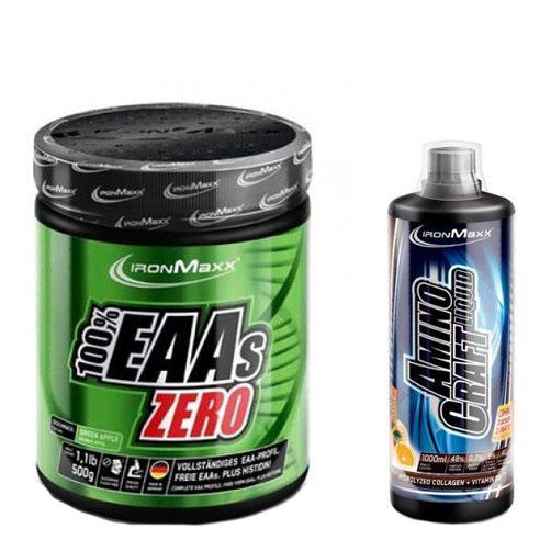 Аминокислота IronMaxx 100% EAAs Zero 500 г + AminoCraft Liquid 1000 мл (4428)