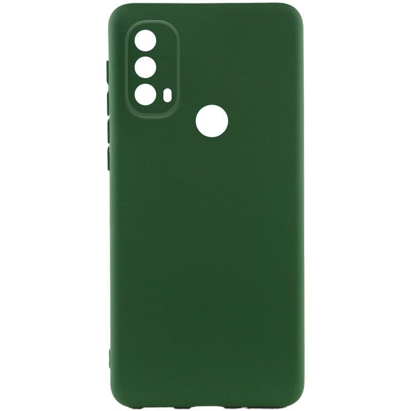 Противоударный чехол Silicone Cover Lakshmi Full Camera (A) для Motorola Moto E40 Зеленый / Dark green