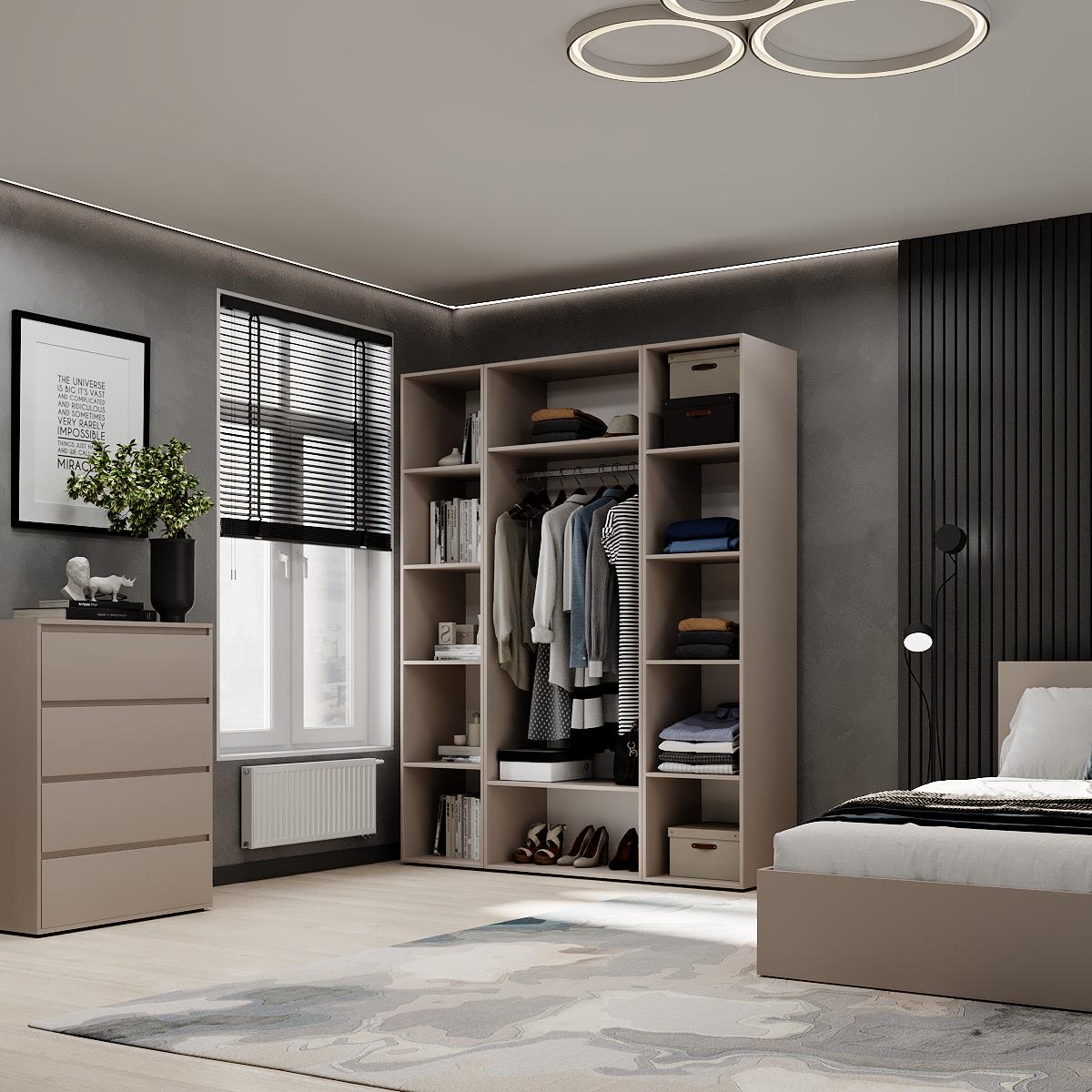 Шкаф распашной комбинированный ART IN HEAD №16 Light 1600x500x2200 мм Кашемир (GALTK01614000000) - фото 4 Шкаф распашной комбинированный ART IN HEAD №16 Light 1600x500x2200 мм Кашемир (GALTK01614000000) - фото 4