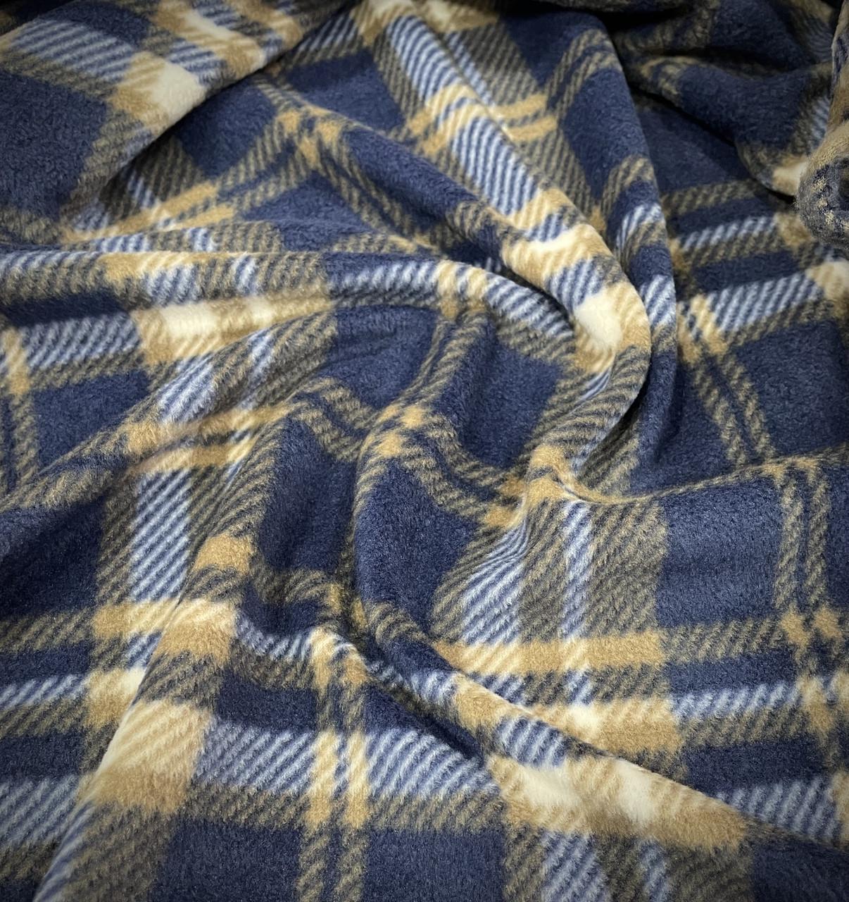 Ткань флис в клетку Синий (24478903)