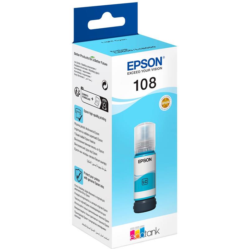 Чернила Epson 108 70 мл Light Cyan (C13T09C54A)