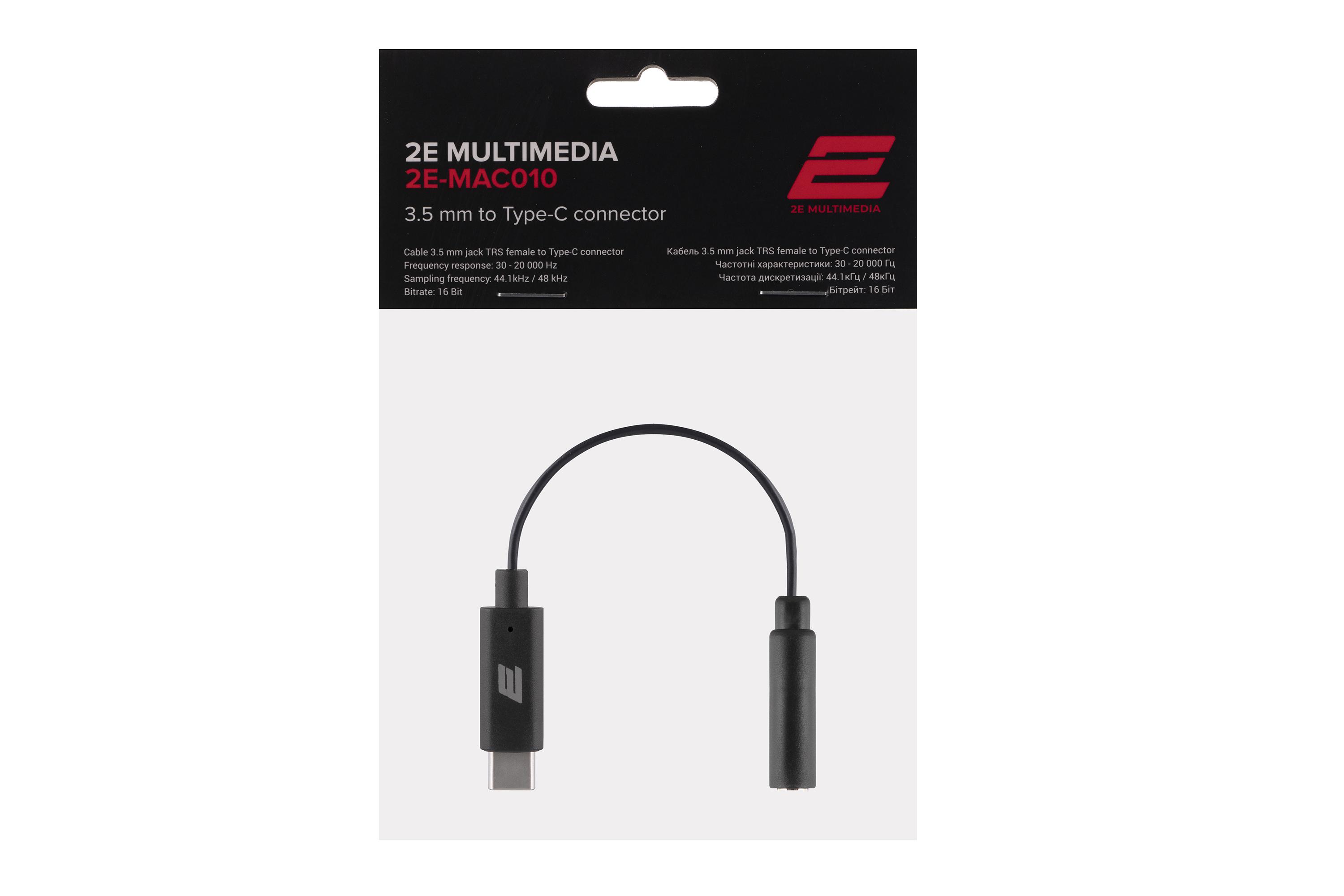 Кабель для микрофона 2E MAC010 3,5 мм Type-C Черный (2E-MAC010) - фото 4
