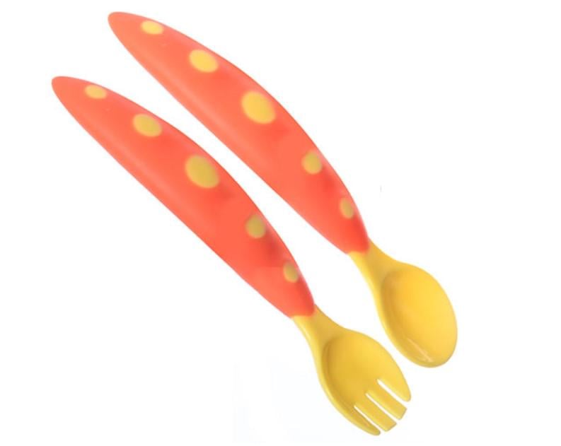 Набор детского фраже вилка/ложка силиконовые 14 см 2 пр. (AN012624)