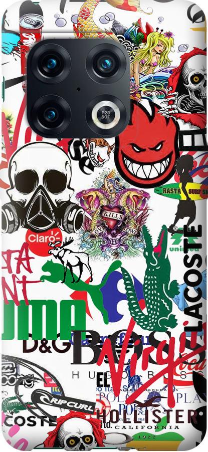 Чехол на OnePlus 10 Pro Many different logos (4022u-2588-42517)