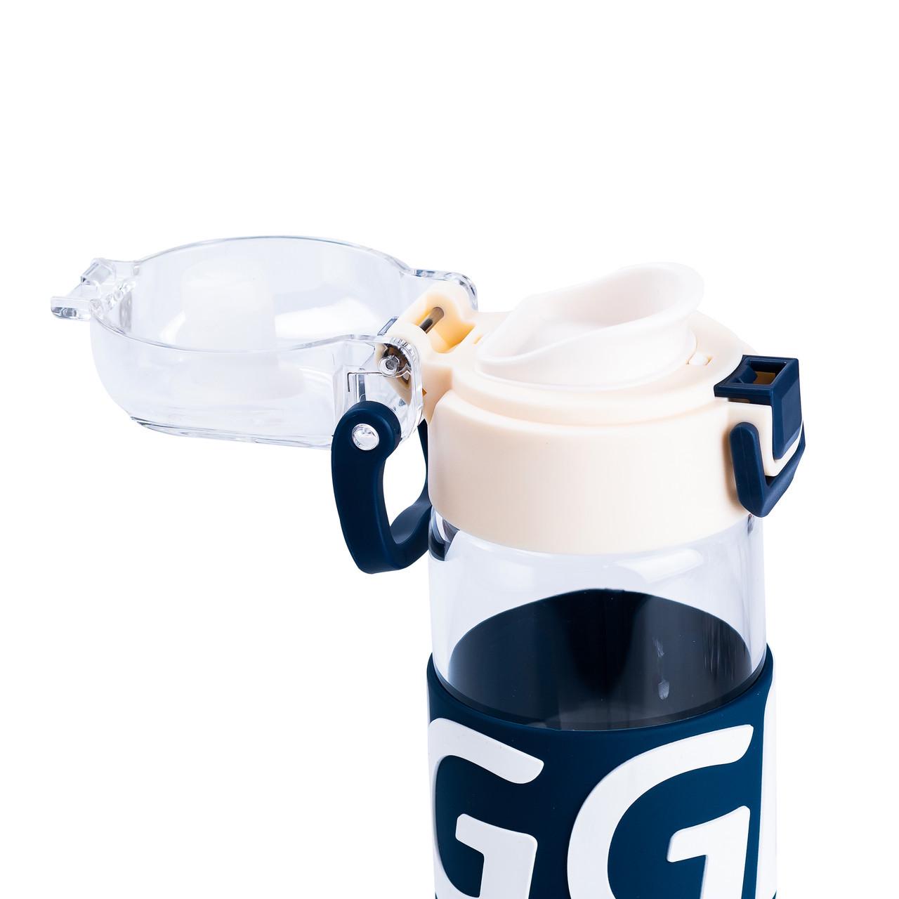 Пляшка для води скляна з пластиковою кришкою 460 мл Білий (HP17299W) - фото 3