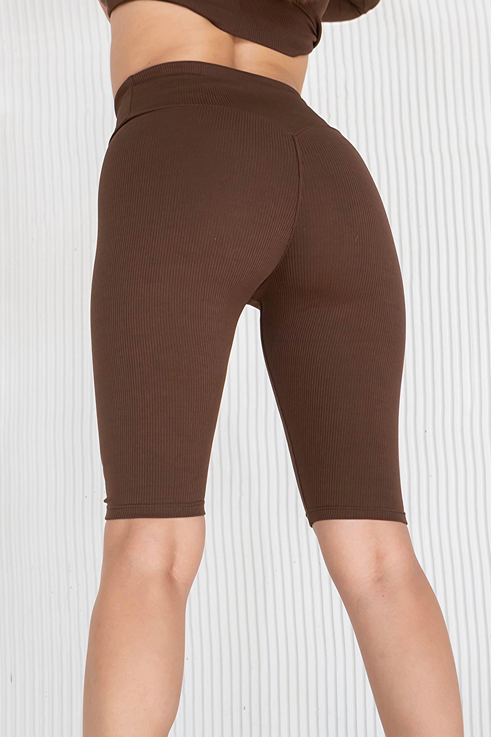 Шорти-велосипедки з пуш-ап TOTALFIT в рубчик S Коричневий (HW146-TR57-S) - фото 2 Шорти-велосипедки з пуш-ап TOTALFIT в рубчик S Коричневий (HW146-TR57-S) - фото 2