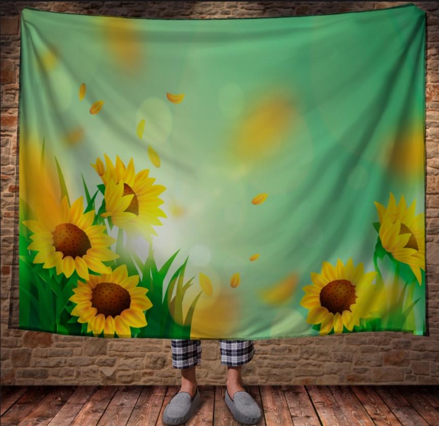 Плед с 3D принтом Поляна с подсолнухами 150x200 см (epi_0945)