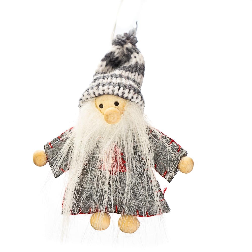 Мягкая новогодняя игрушка на елку Elisey Гном лесной Серебряный (NH-106-K-183)