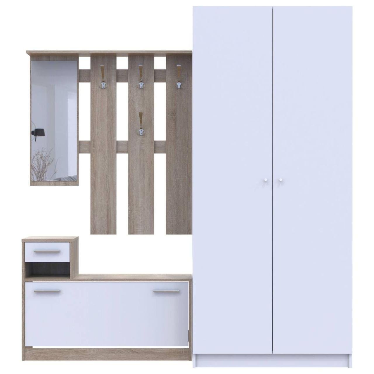 Прихожая Doros Alice и шкаф Promo Белый/Дуб сонома (DRS-011386)
