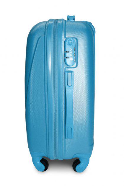Чемодан пластиковый Fly 310 M средний на 4 колесах Голубой (CEKRBFL310MS4GOL) - фото 6
