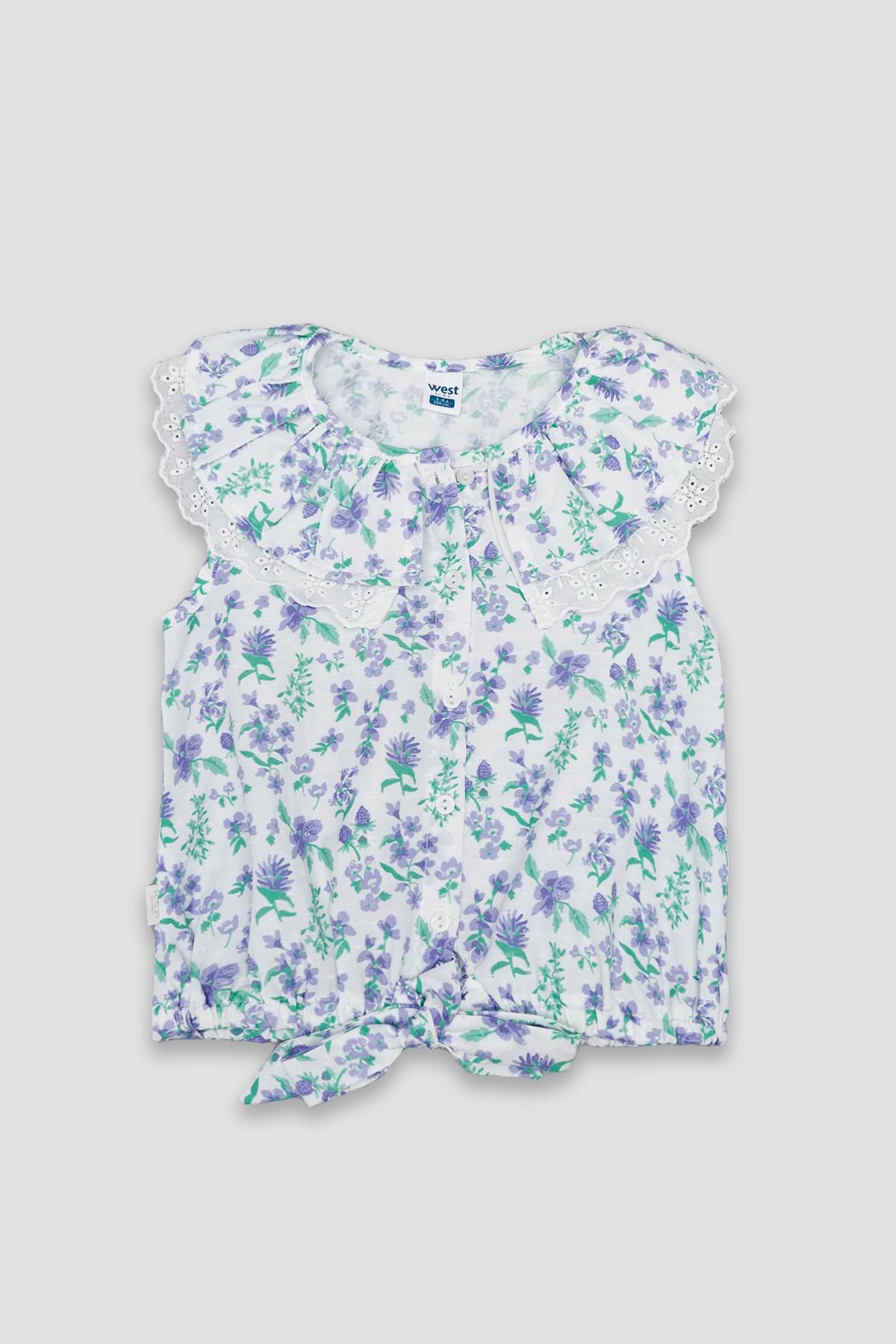 Блуза с коротким рукавом ЦБ-00249275 для девочки 116 см Белый (SKT000991014)