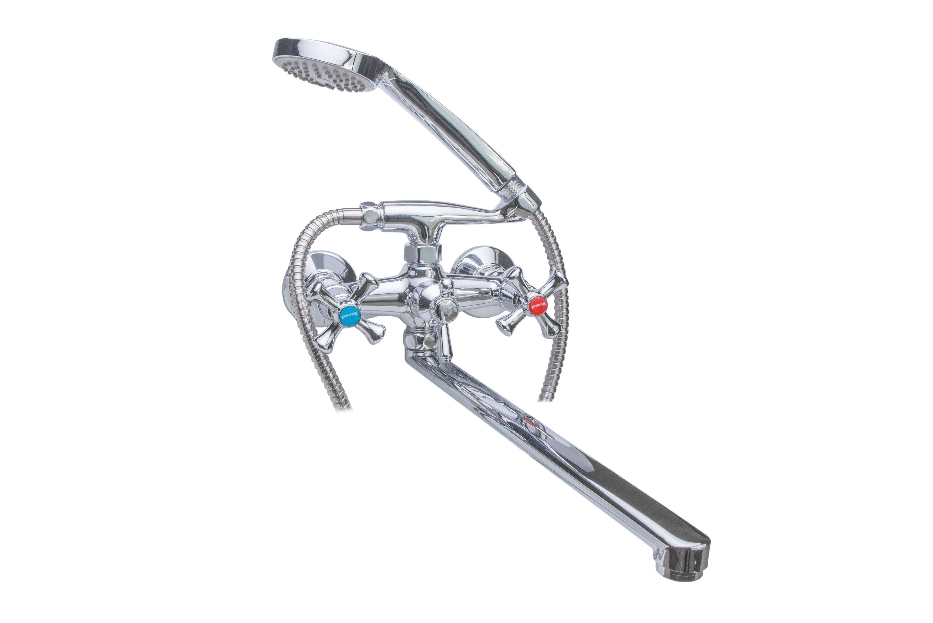 Смеситель для ванны KRONER Rhein CV018076 двухвентильный Хром (135499)