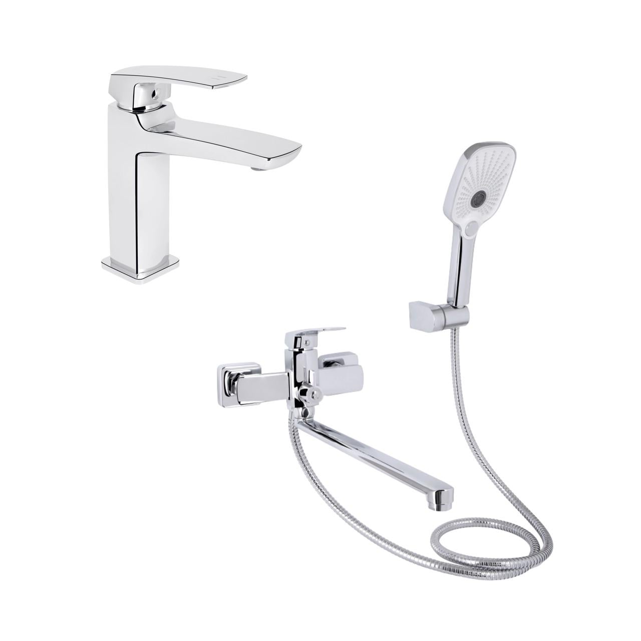 Набір для ванної кімнати Qtap Tern змішувач для раковини QTTER2701CRM47584 Chrome/змішувач для ванни Qtap Tern (2732980010)