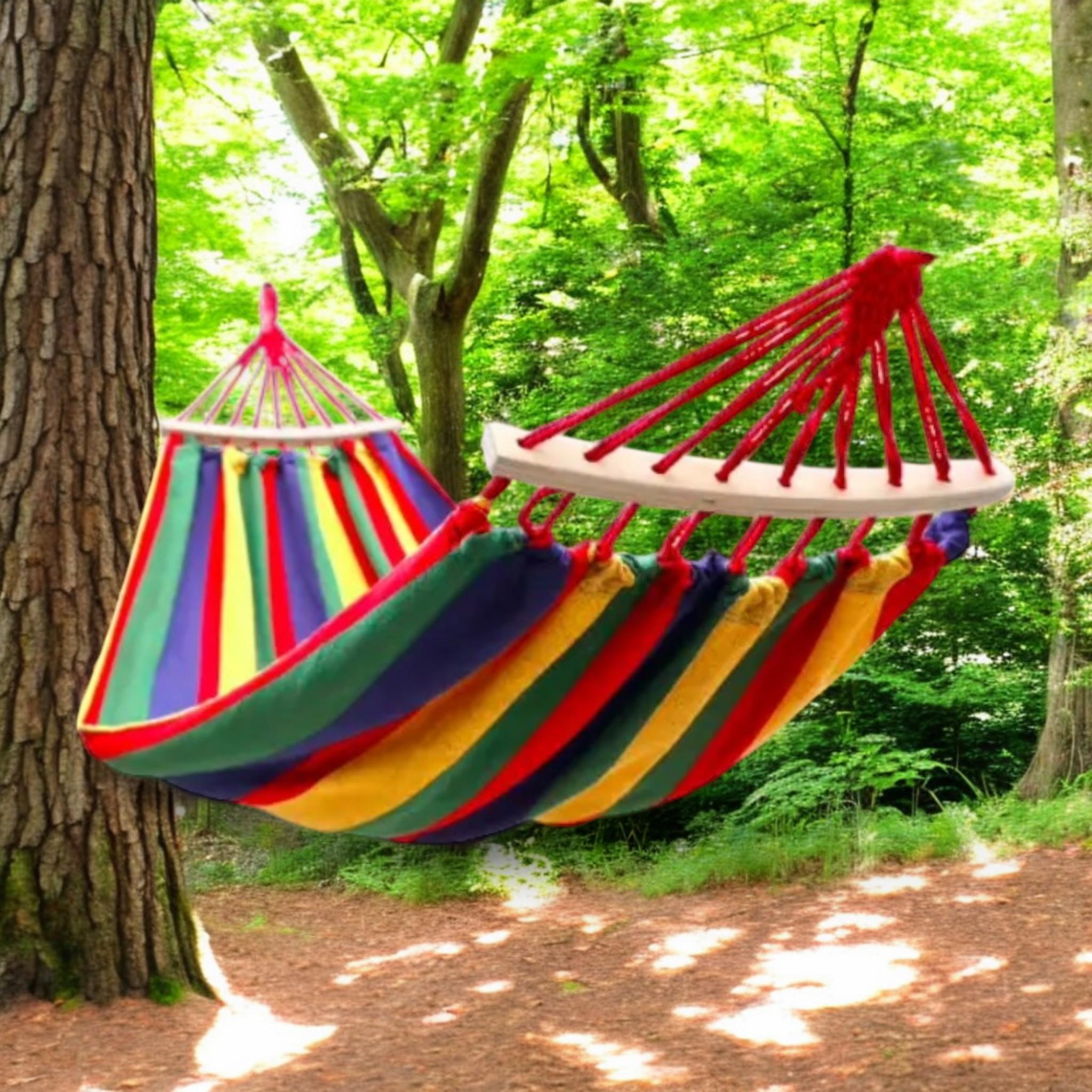 Гамак двомісний мексиканський льон з дерев'яними планками 200х150 см Різнокольоровий (R_W200/150) - фото 4 Гамак двомісний мексиканський льон з дерев'яними планками 200х150 см Різнокольоровий (R_W200/150) - фото 4