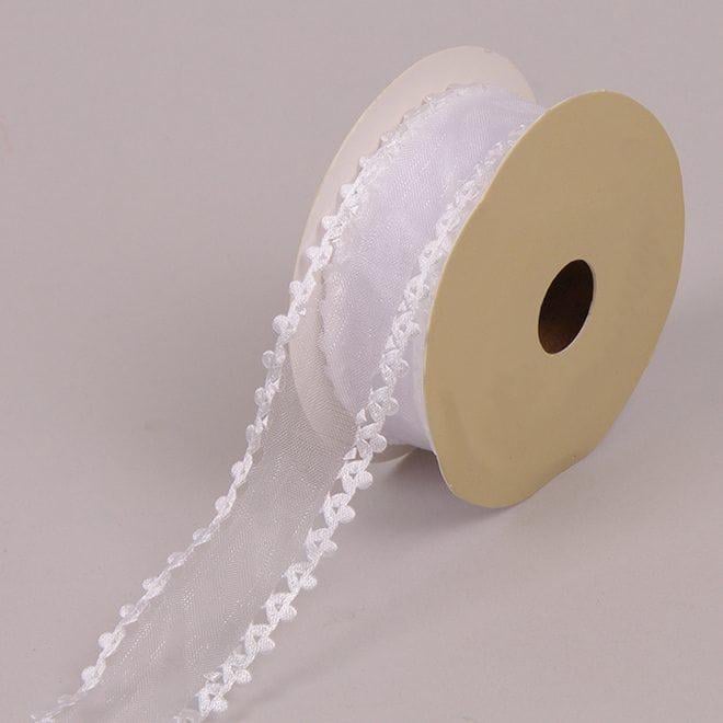Лента декоративная Flora 3 см 9 м Белый (22902)