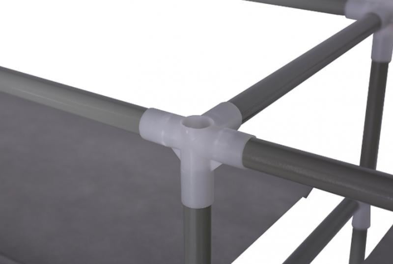 Тканинна шафа-органайзер HCX для зберігання речей та взуття T-2712 на 2 секції Сірий - фото 3