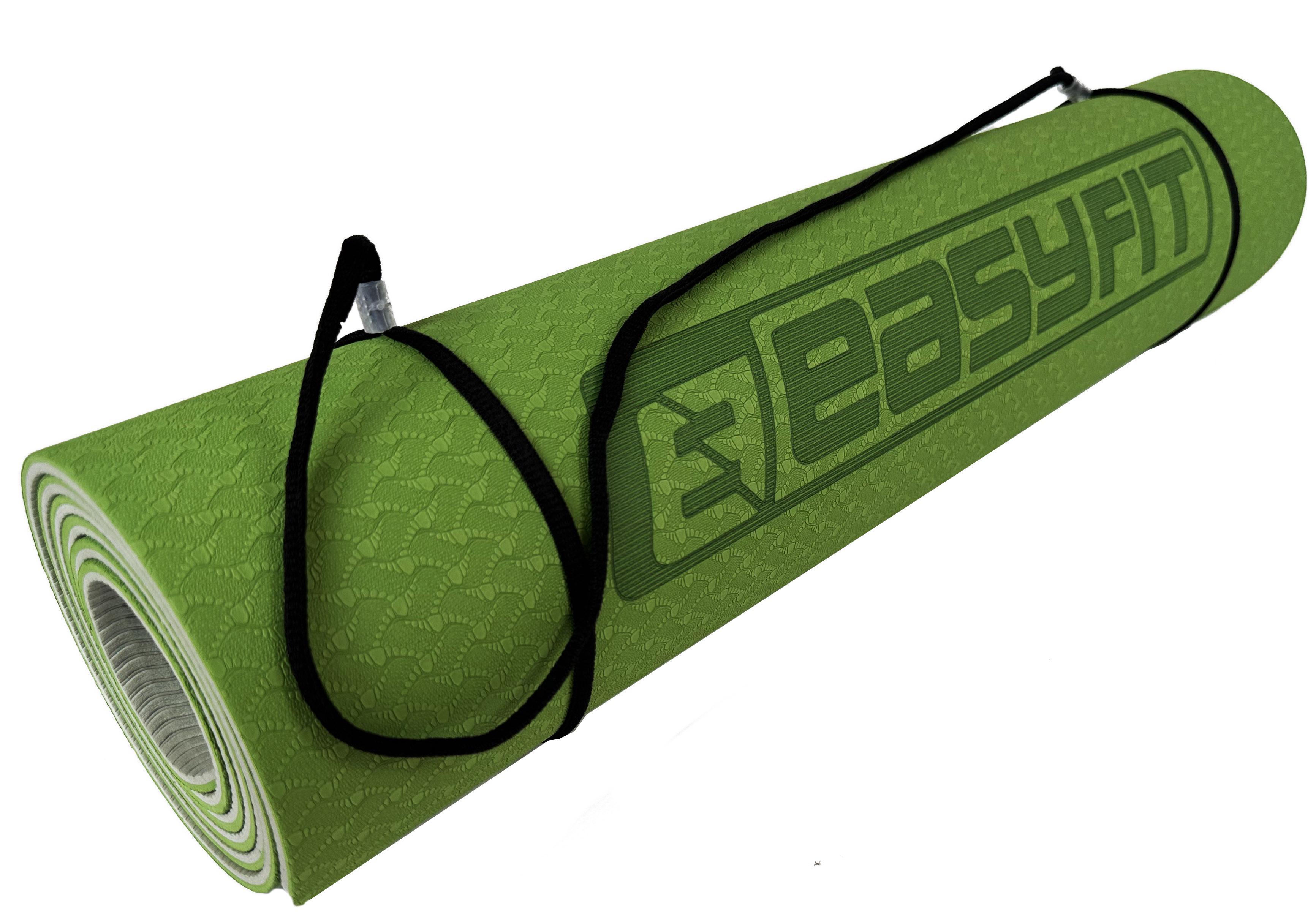 Килимок для йоги та фітнесу EasyFit TPE+TC двошаровий 6 мм Зелений/Сірий - фото 3 Килимок для йоги та фітнесу EasyFit TPE+TC двошаровий 6 мм Зелений/Сірий - фото 3