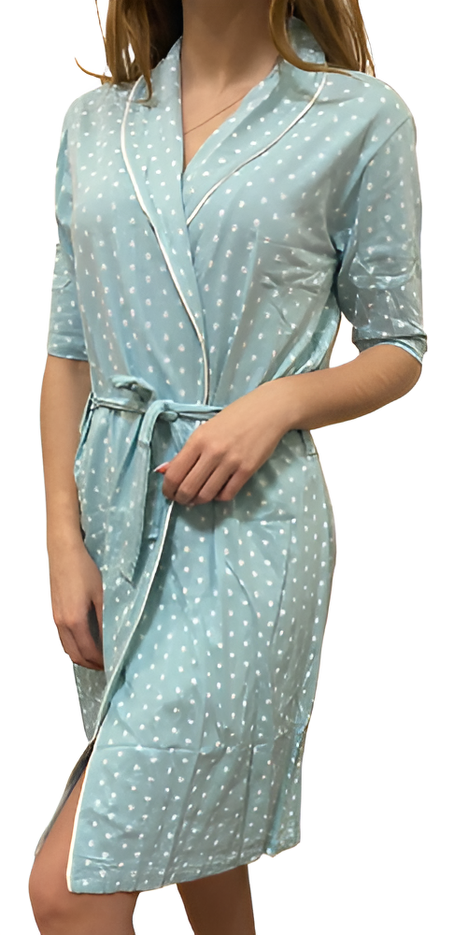 Халат женский легкий S Бирюзовый (12924324) Халат женский легкий S Бирюзовый (12924324)