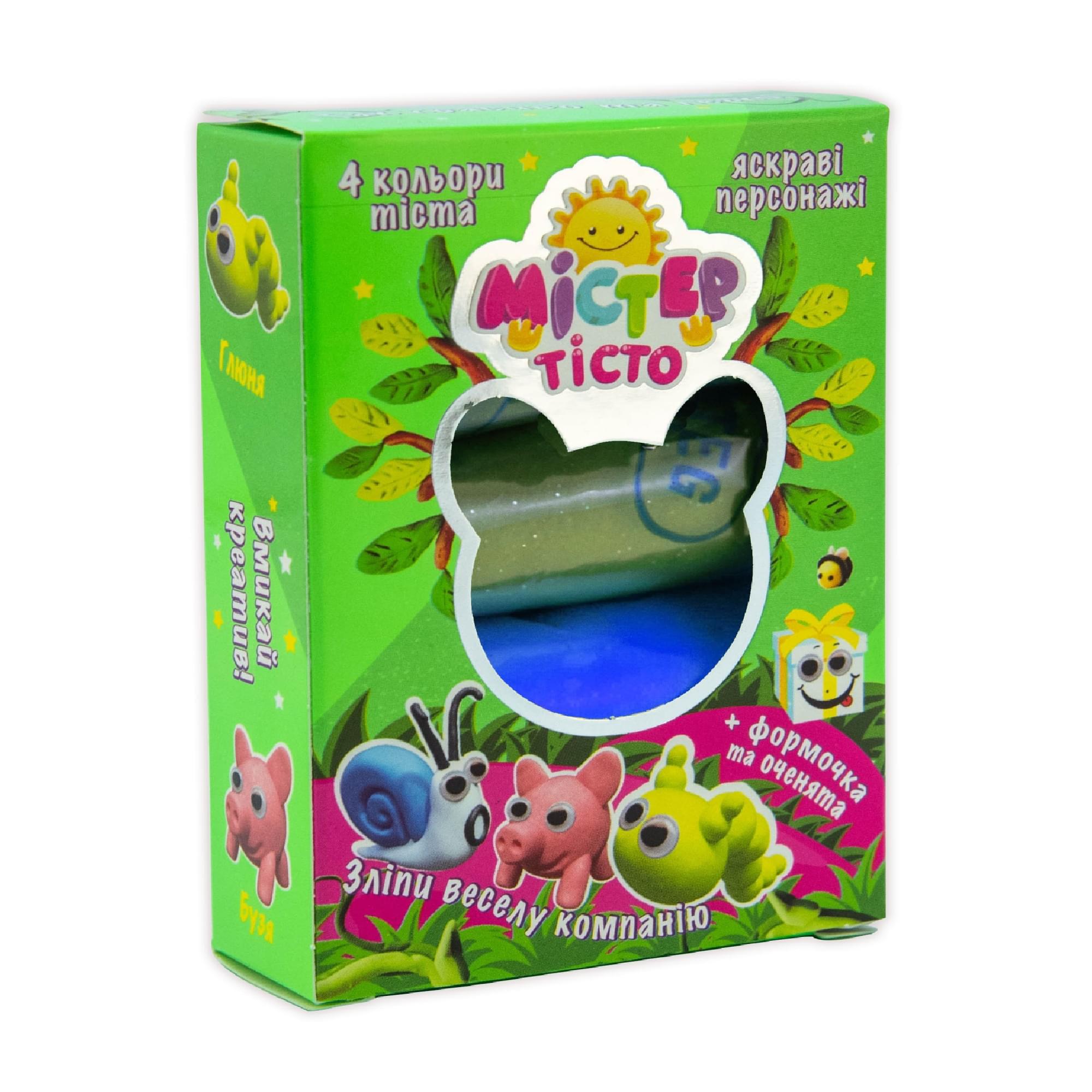 Набор для лепки Strateg Strateg Мистер тесто 4 цвета укр. (71510)