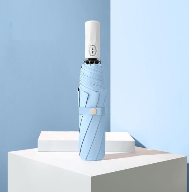 Парасоля складана автоматична 110 см Блакитний (8276)