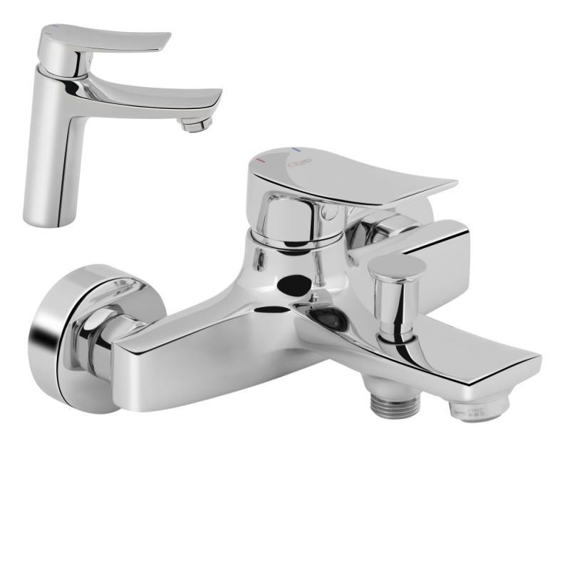 Набір змішувачів Qtap Nihonto 3022101DC для ванни/умивальника з коротким виливом Qtap Nihonto 1022101C