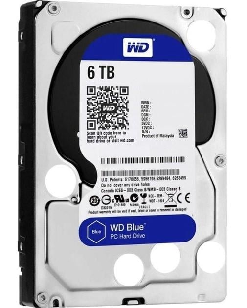 Жорсткий диск Western Digital WD Blue 6 ТБ/256 МБ/5400 об/хв (WD60EZAZ) - фото 1