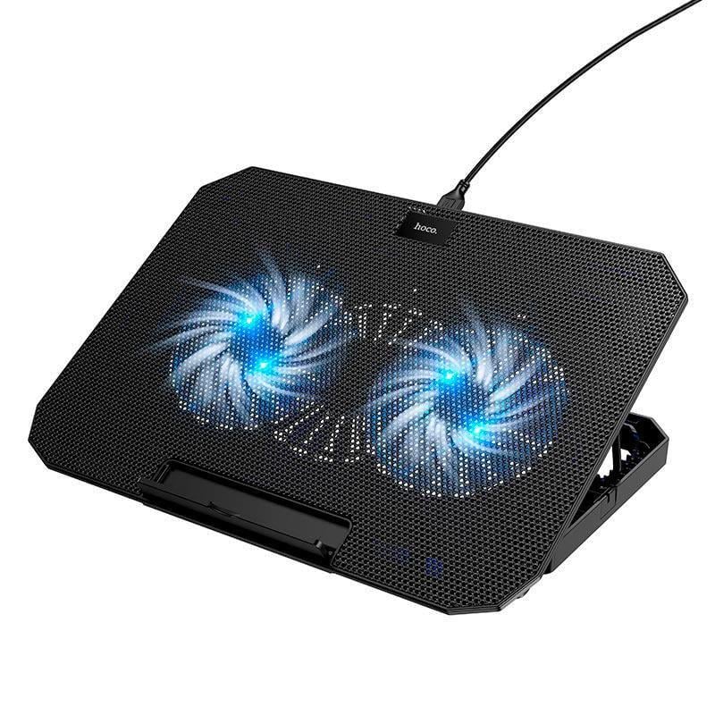 Кулер для ноутбуків Hoco GA4 Jade laptop cooling stand підставка для діагоналей 12-17" RGB 2 Fans (2899216637)