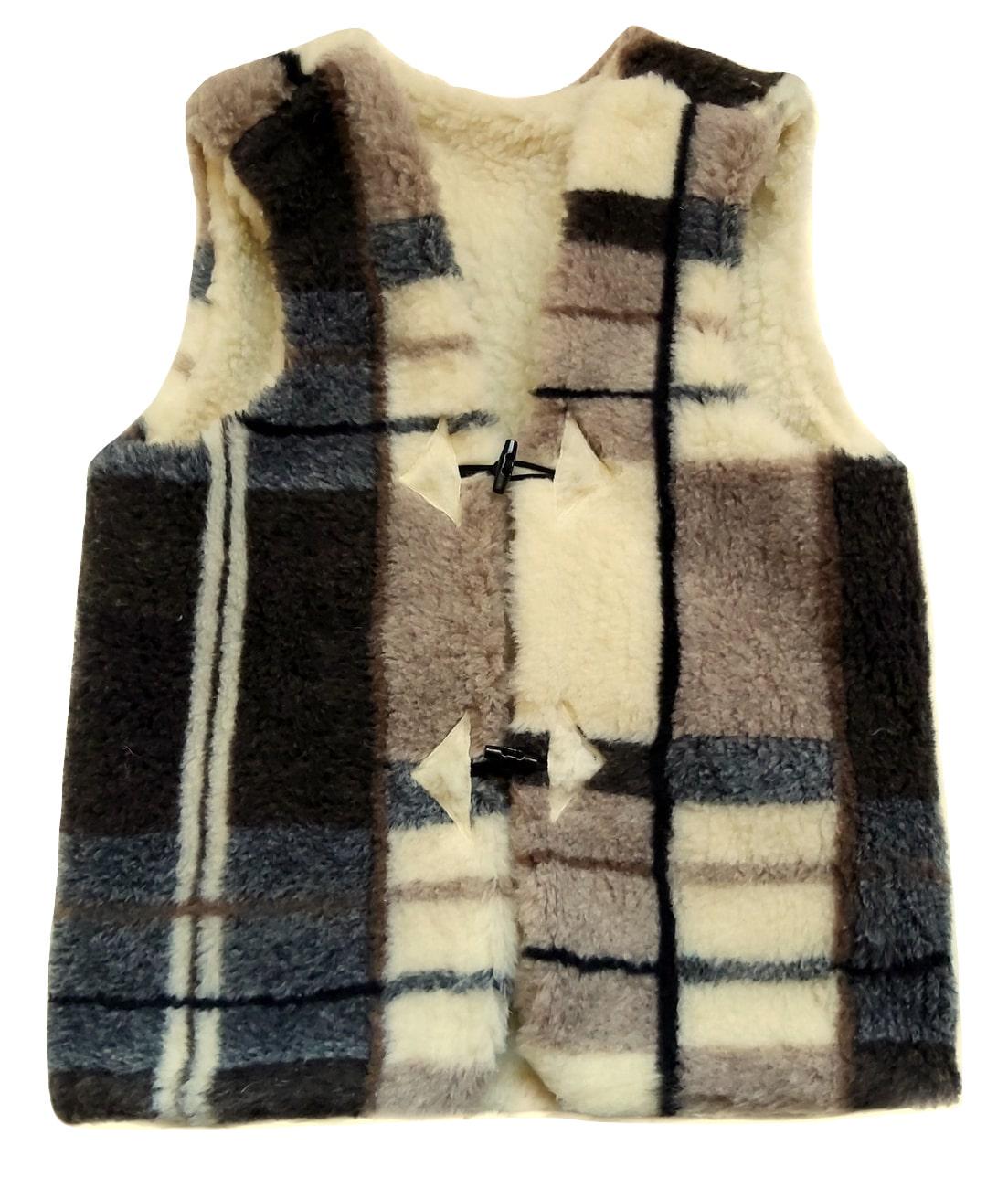 Жилетка из овчины эко-шерсть теплая Клетка р. 54 (358) - фото 4 Жилетка из овчины эко-шерсть теплая Клетка р. 54 (358) - фото 4