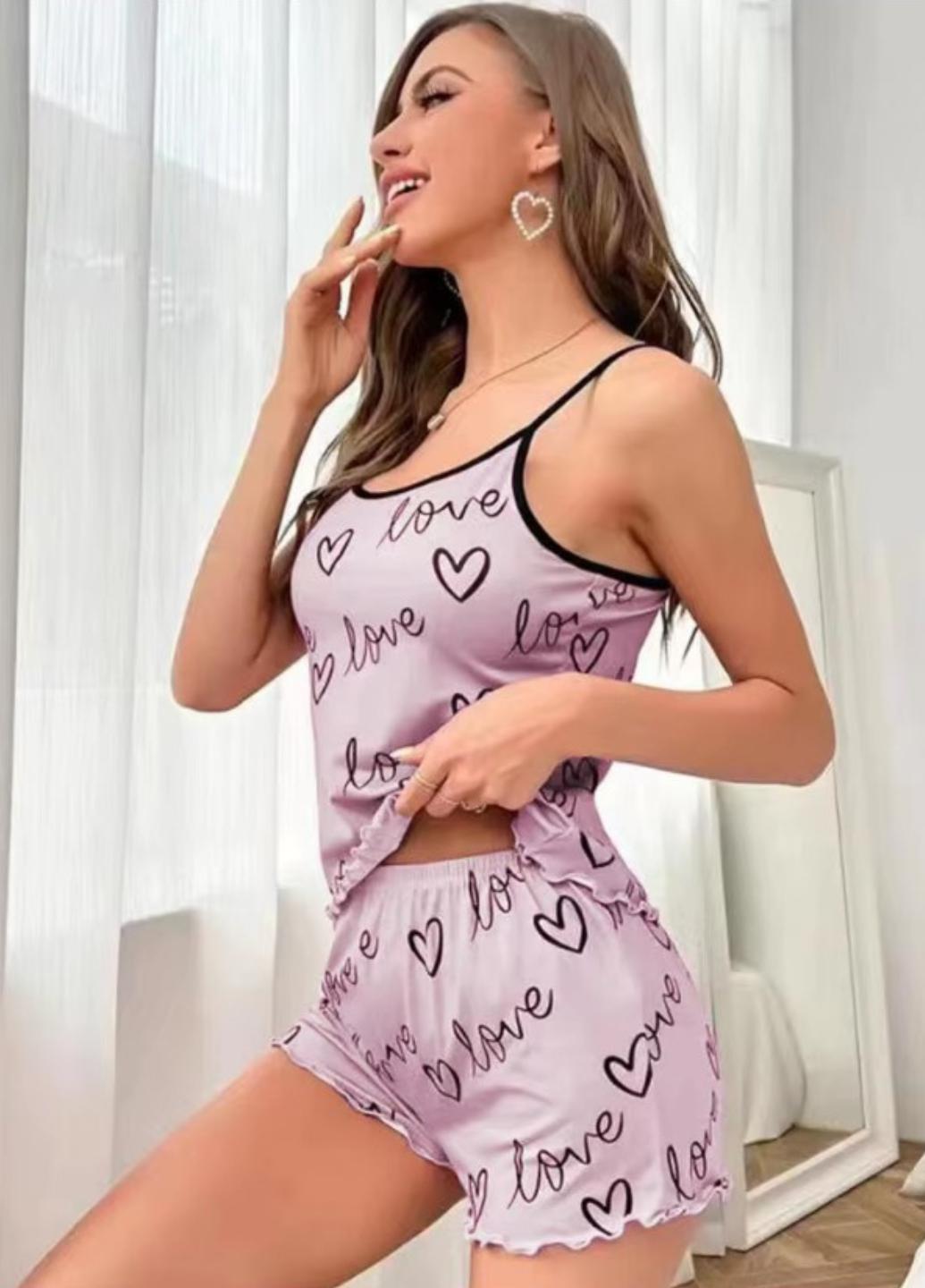 Пижама женская Love Home майка-топ и шортики S Сиреневый (1751-42-02)