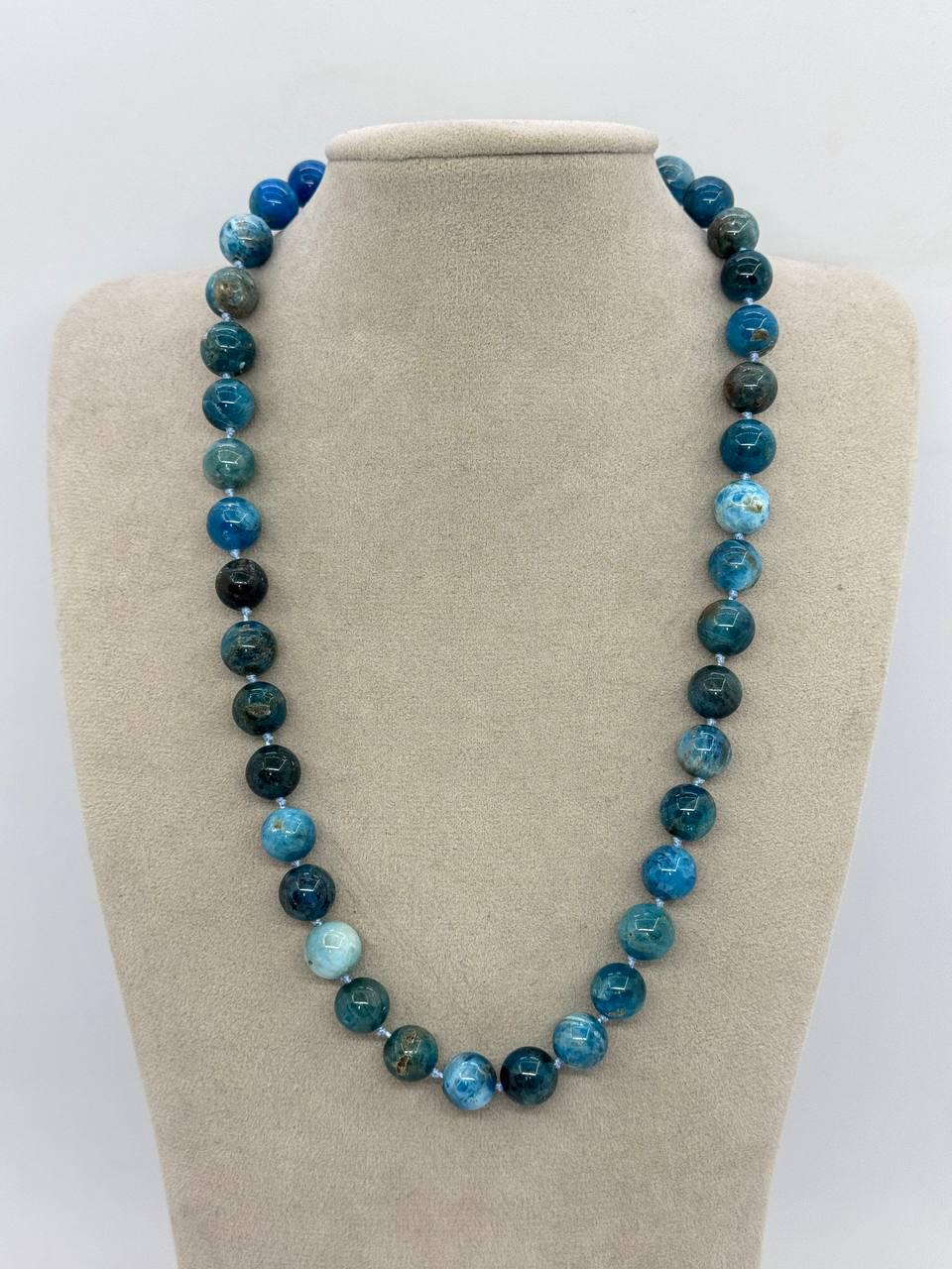 Бусы из апатита 10 мм 40 см Синий (12504)