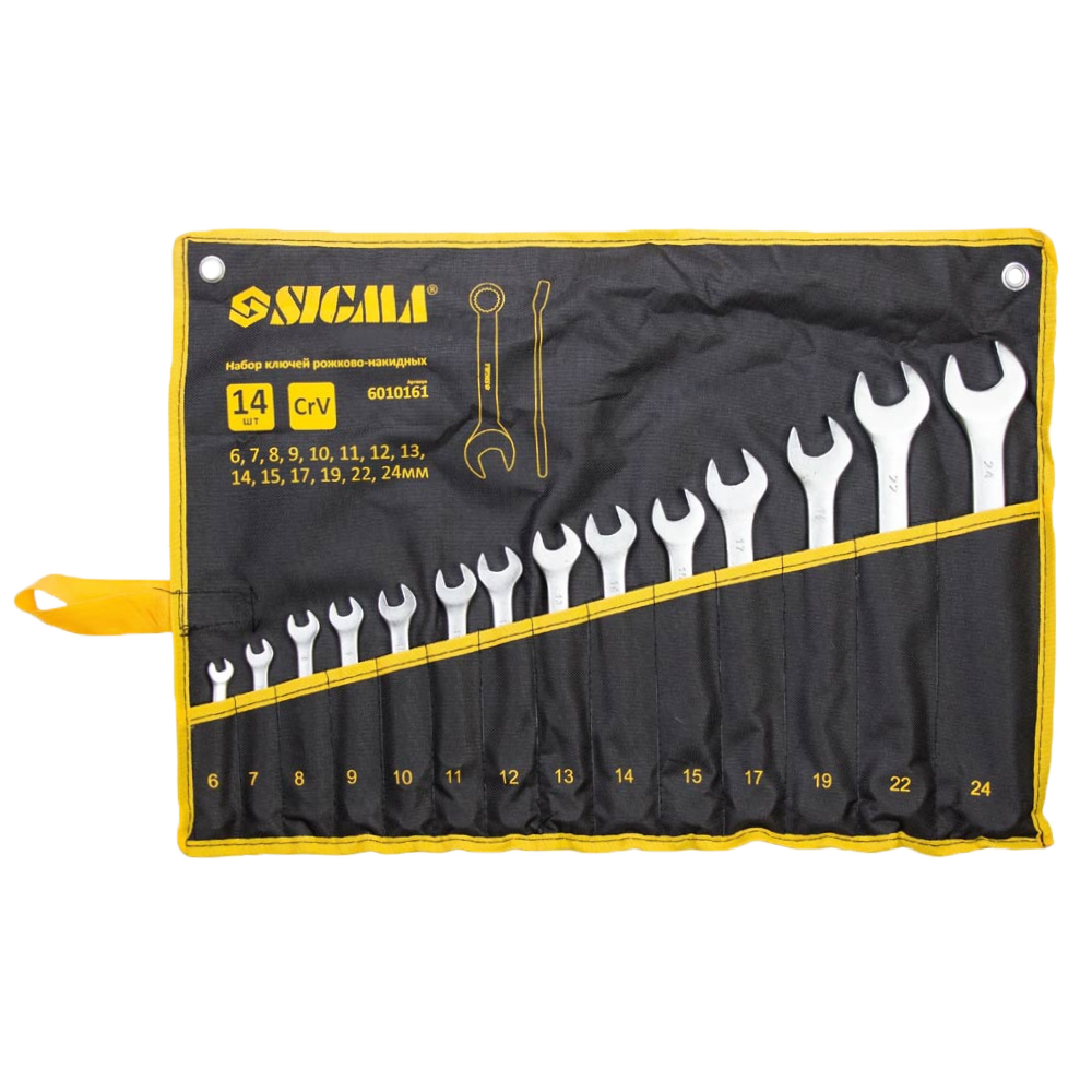 Набор ключей рожково-накидных Sigma CrV 14 ед. чехол (6010161)