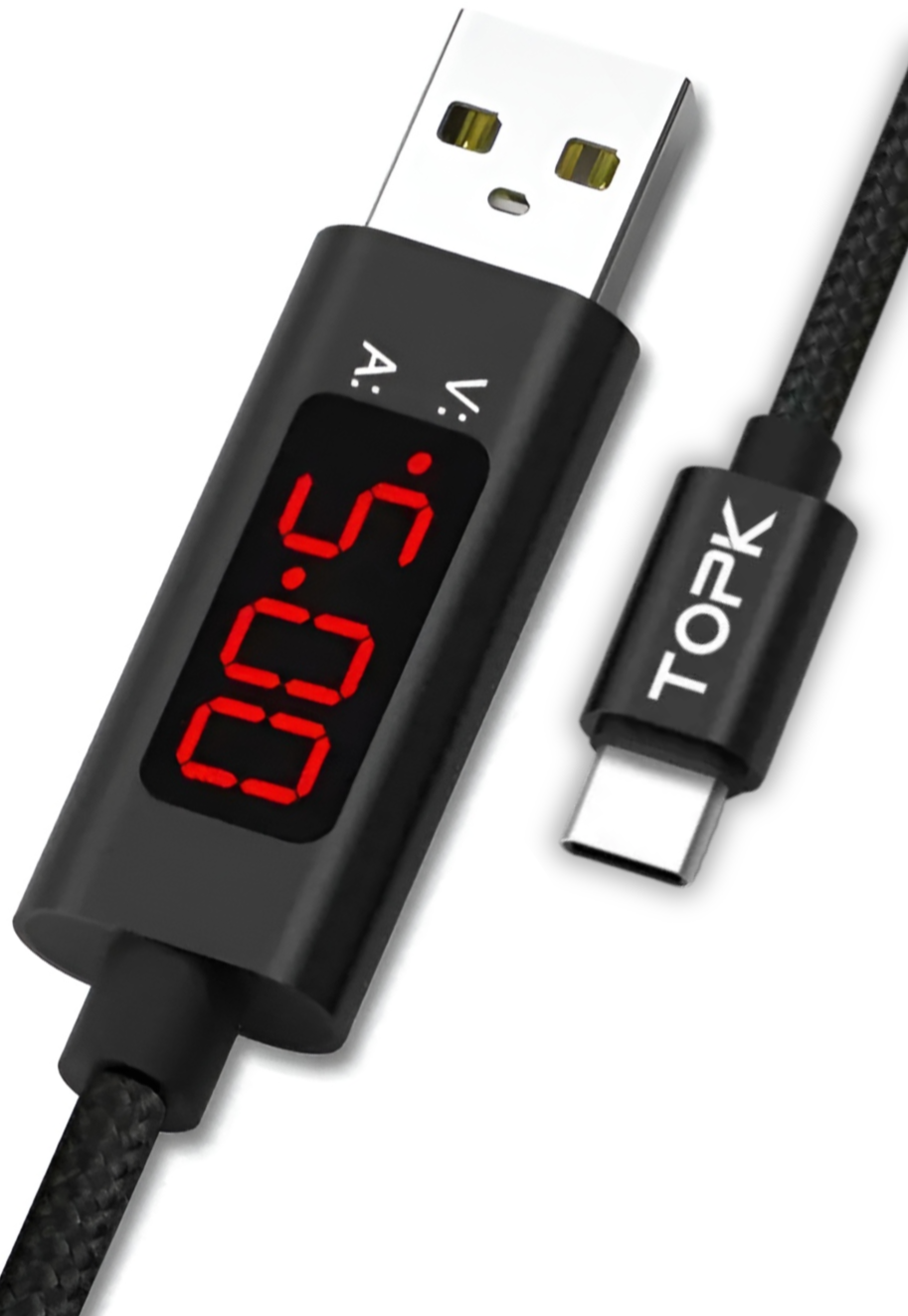 Кабель зарядки USB Type-C с индикатором 1 м Черный (1984858138)