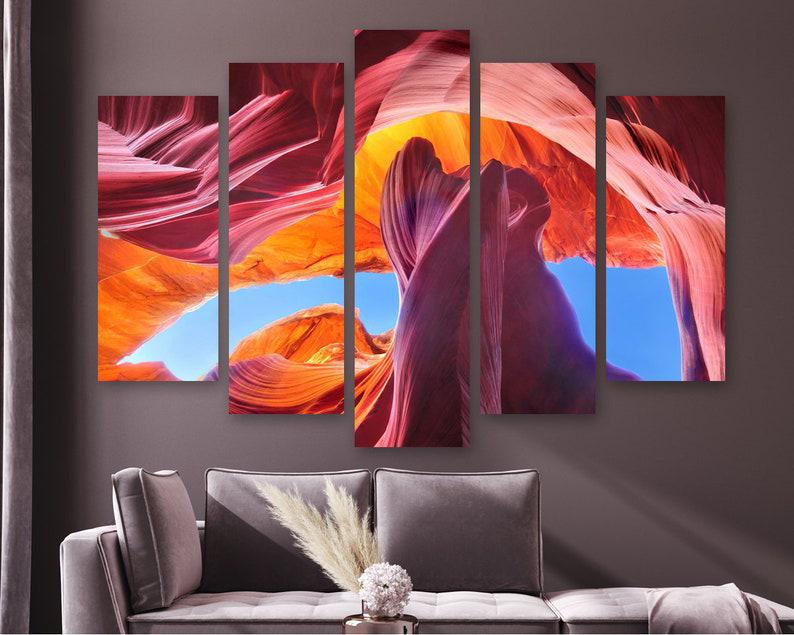 Модульная картина на холсте из пяти частей KIL Art Каньон Антилопы в США 112x68 см (M51_M_439)