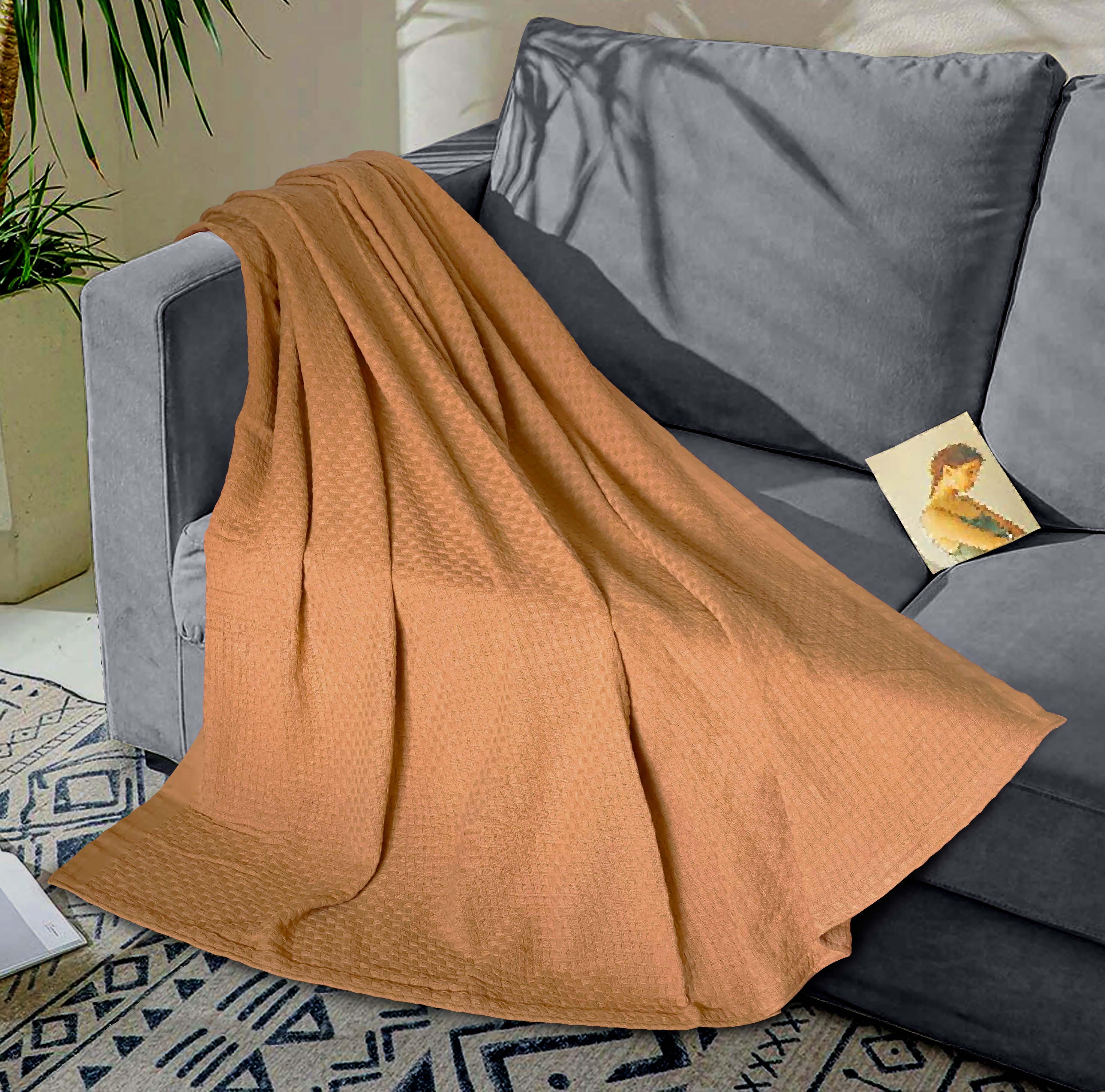 Плед ZASTELLI Матис хлопок Верблюжий 150х210см