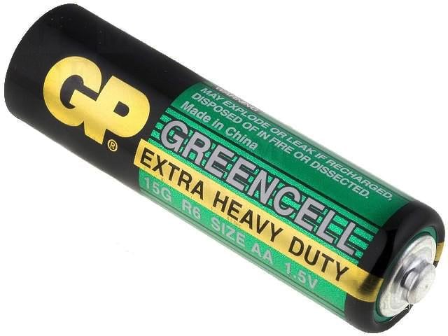 Батарейкa GP Greencell 15G/R6 AA солевая 1,5 В 1 шт. (66820)