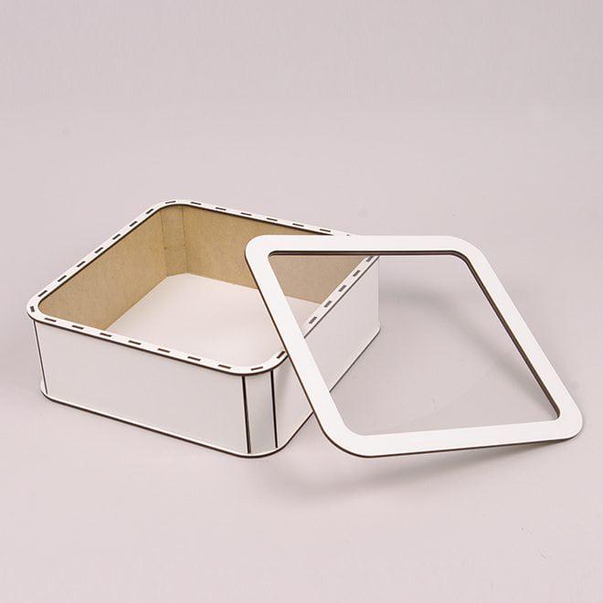 Коробка подарочная Flora квадратная с прозрачной крышкой Белый (33063) - фото 2 Коробка подарочная Flora квадратная с прозрачной крышкой Белый (33063) - фото 2