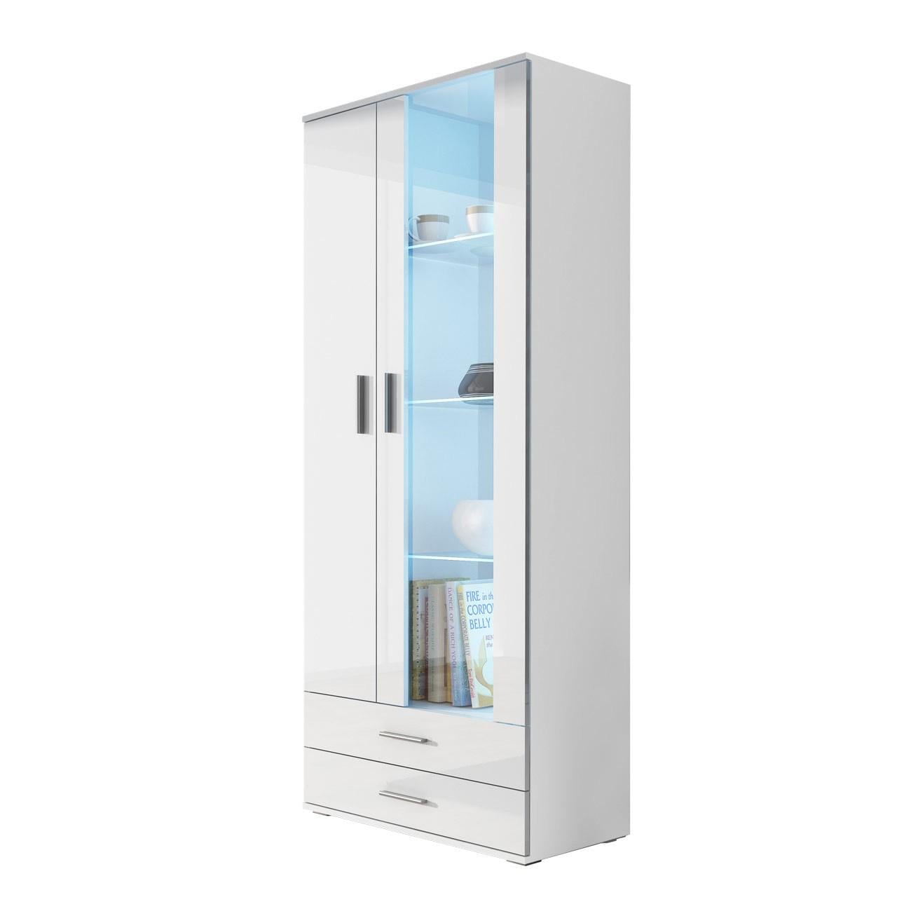 Витрина для кабинета Cama Soho S6 2D2S из ламинированной ДСПП/стекла без подсветки 800х410х1920 мм Белый (21302)