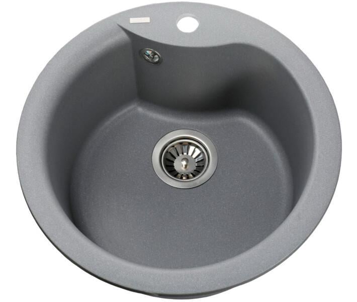 Гранітна мийка Globus Lux Orta 485 мм Сірий металік