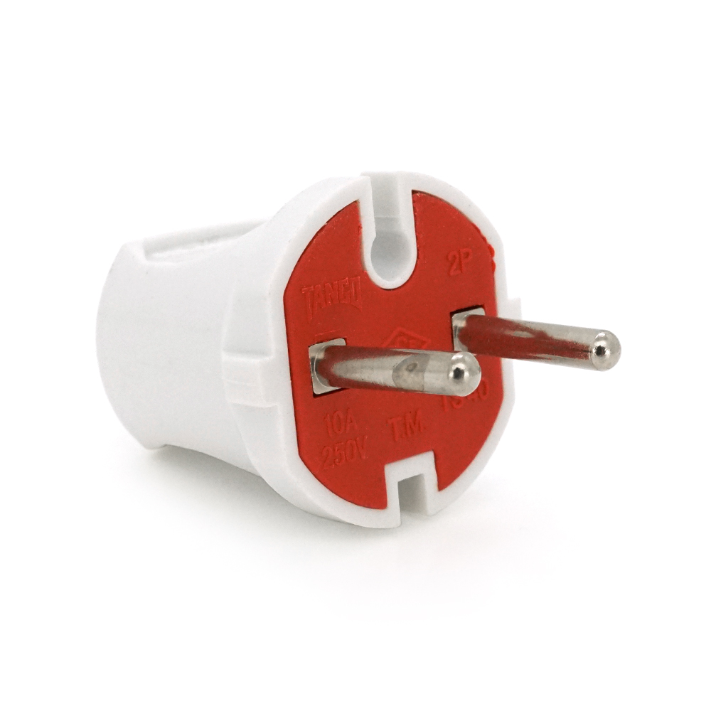 Електровилка євро A113 без заземлення 6A 250V штепсель Q24 Білий (YUT_V4239)